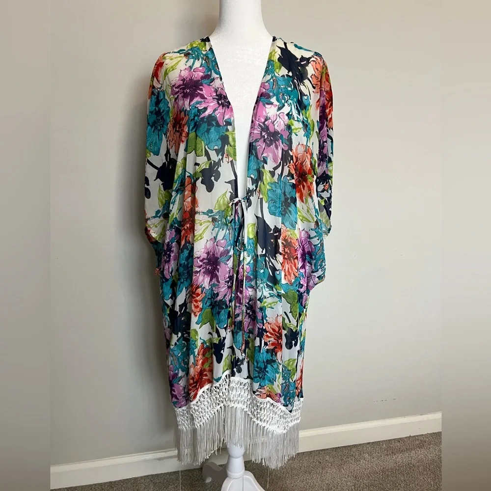 Catalina Multicolor Floral Swim Coverup‎ Size 1X (16W)